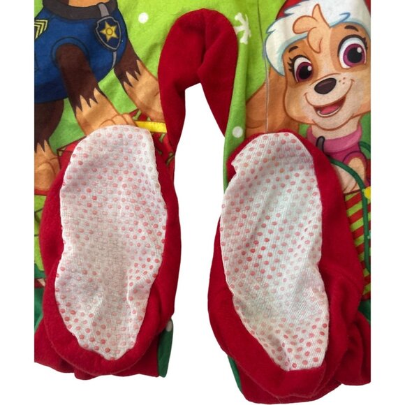 Nickelodeon Paw Patrol Holiday-Themed‎ Toddler 3T Footed Pajamas Zipper Closure - Picture 4 of 5